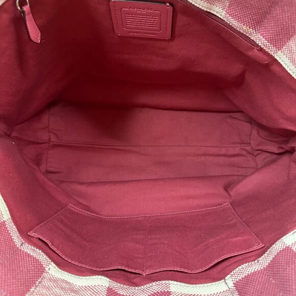 Coach Pink and Cream Checkered Tote - Picture 10 of 14